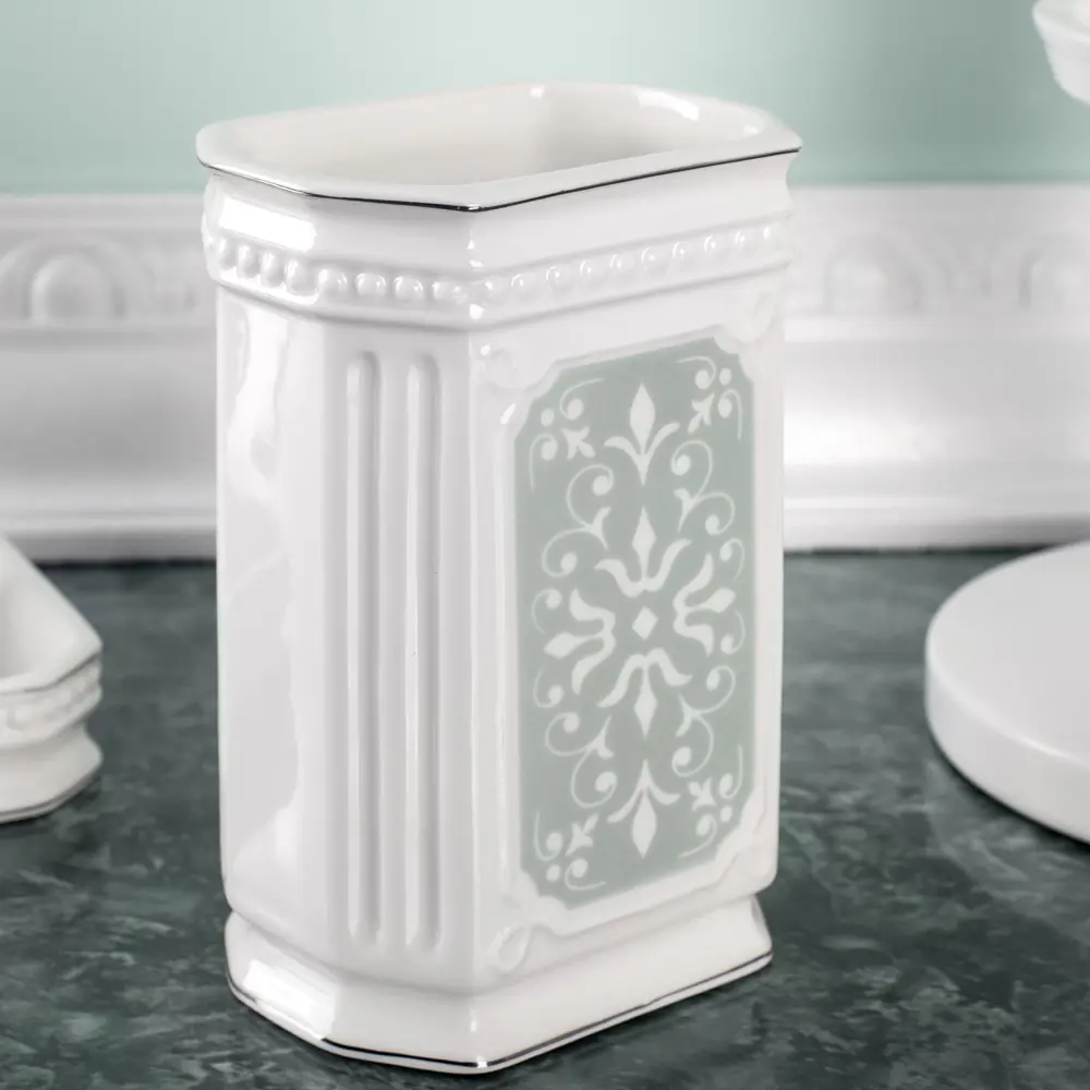 Стакан для зубных щёток Hermitage керамика цвет белый WESS STLM-2201219 - Вид №2