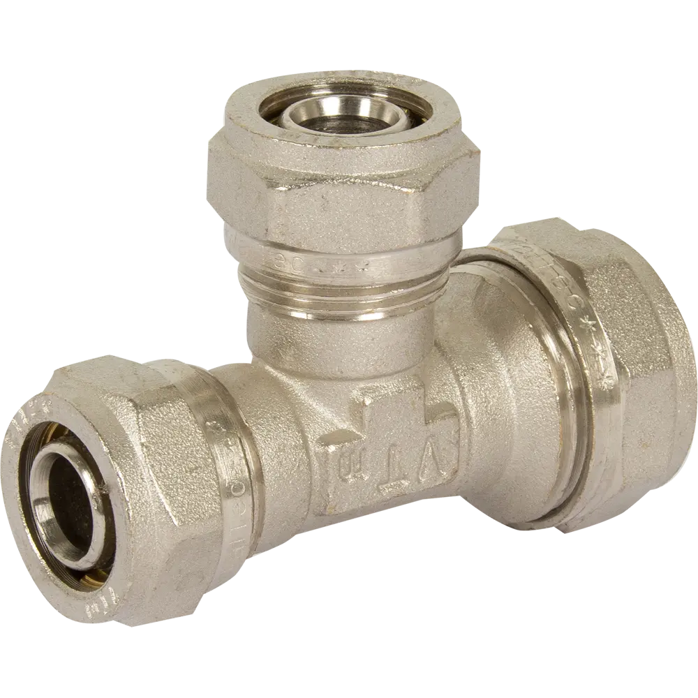 Тройник переходной Valtec 26x20x20 мм никелированная латунь VTM.331 STLM-2032744