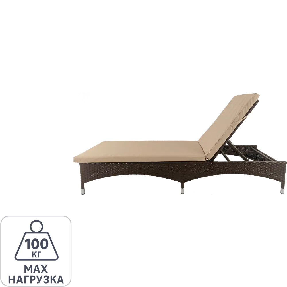 Шезлонг Lima193x31x65 см сталь/текстилен темно-коричневый Santreyd STLM-2072514