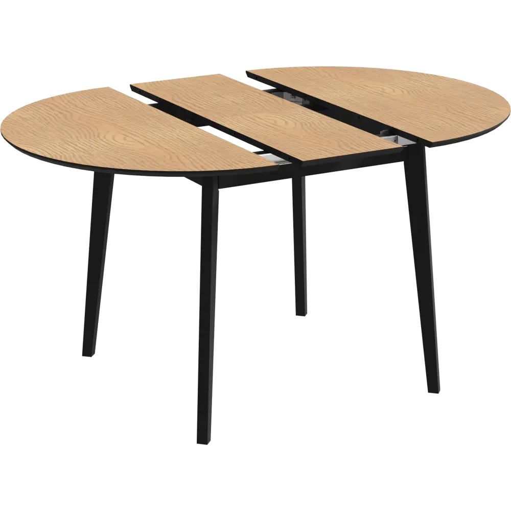 Стол обеденный Монреаль Т1 раскладной 100-130x77x100 см круг МДФ цвет светлое дерево/черный Santreyd STLM-2125826 - Вид №1