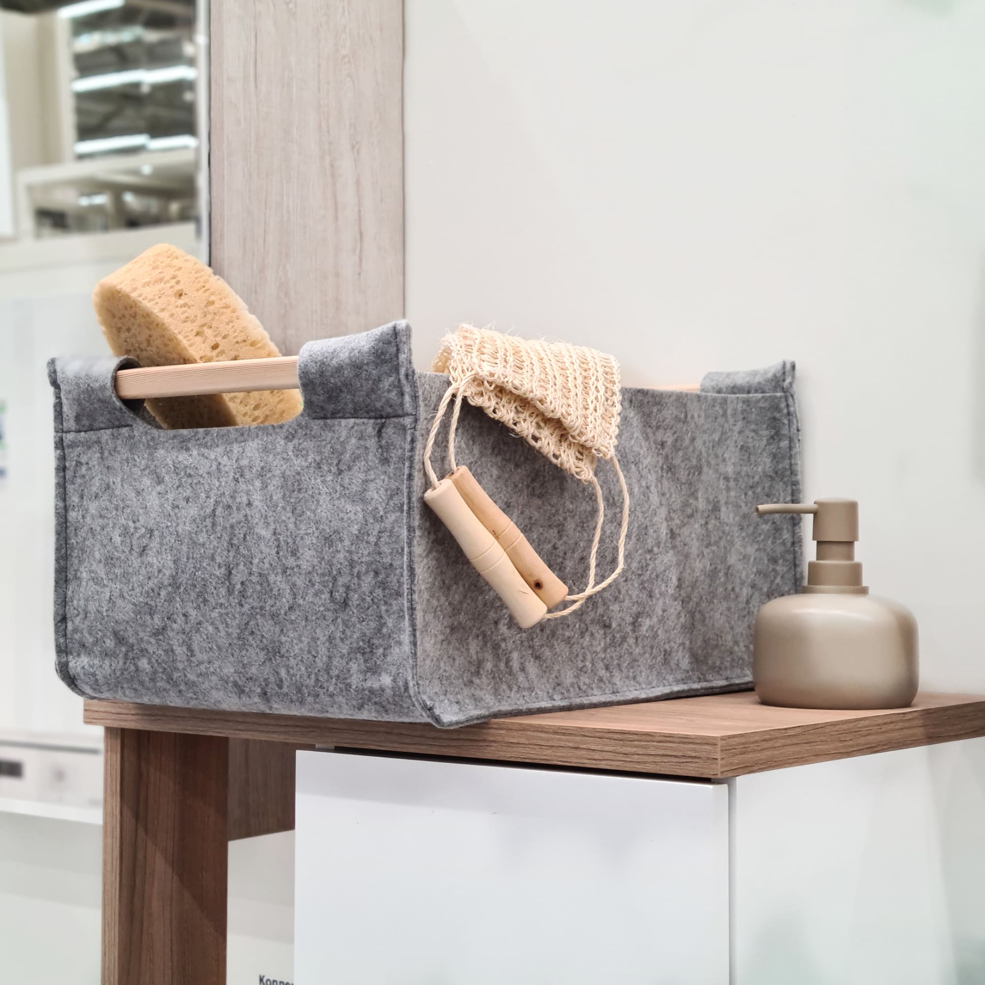 85324747 Корзинка прямоугольная Scandi 42x21x30 см цвет светло-серый нет Santreyd  - Вид №1