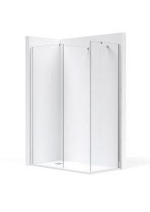 AM330.........+AM332......... DF + LF - Фиксированная панель для душа + 1 фиксированная сторона (профиль с отделкой Glossy Silver или Black) ROCA Line