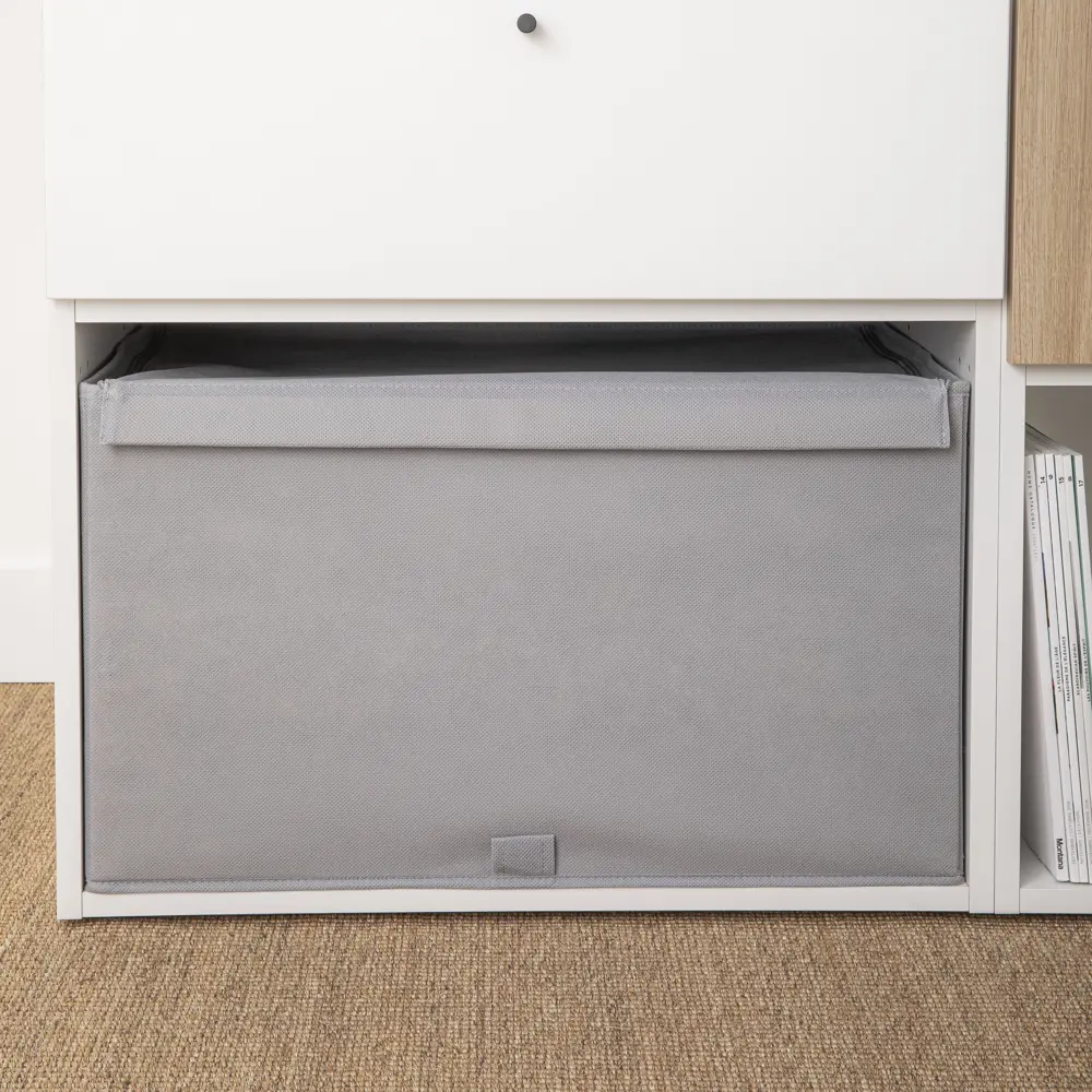 Короб с крышкой Spaceo Granit 3, 560x330x360 мм, 66 л, нетканый, цвет серый Home STLM-2066525 - Вид №1