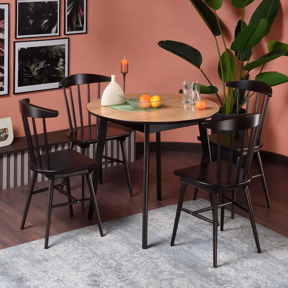 Стол кухонный Марсель круглый дерево 90x90x75 см цвет венге Santreyd STLM-2189053 - Вид №3