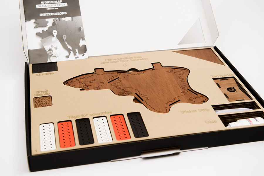 19-13 Карта-пазл wall decoration exclusive, 180х108 см, африканское сапеле Mimi  - Вид №5