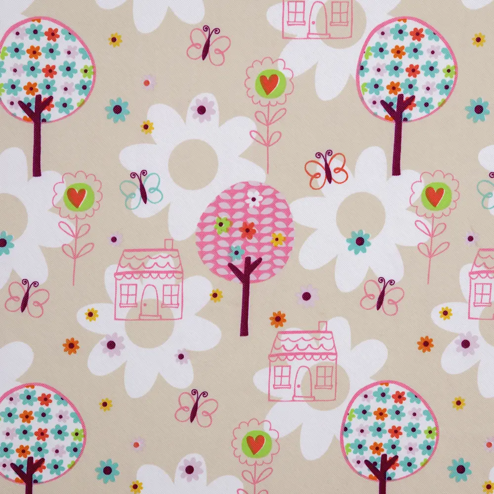 Штора на ленте «Домики» 160x280 см полиэстер цвет бежевый GARDEN STLM-2097786 - Вид №1