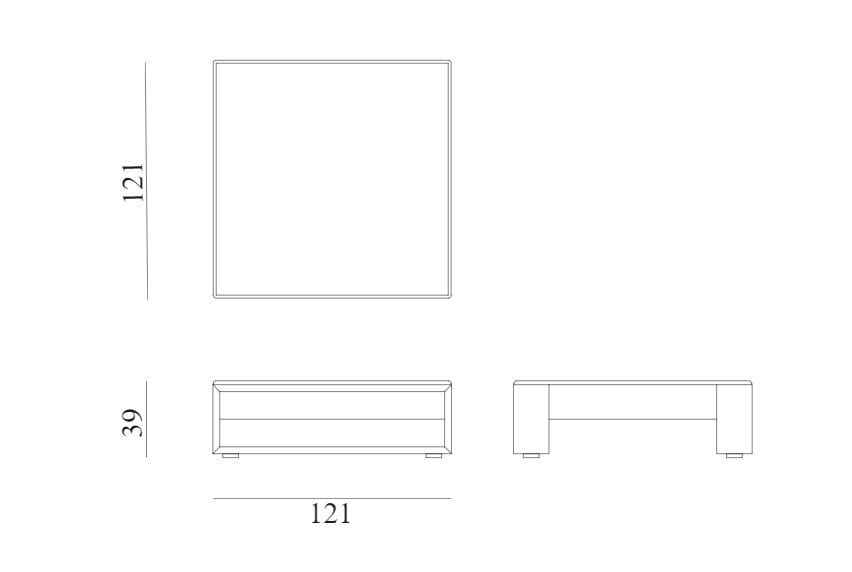 Низкий квадратный журнальный столик из мрамора bardiglio Exteta Bellagio ARCH-00121284 - Вид №2