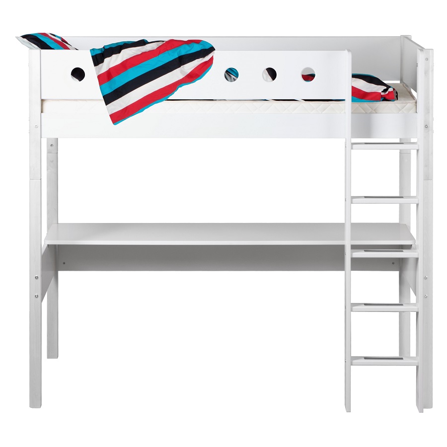 Кровать Flexa White высокая с прямой лестницей, 200 см, белая 801750240 - Вид №5