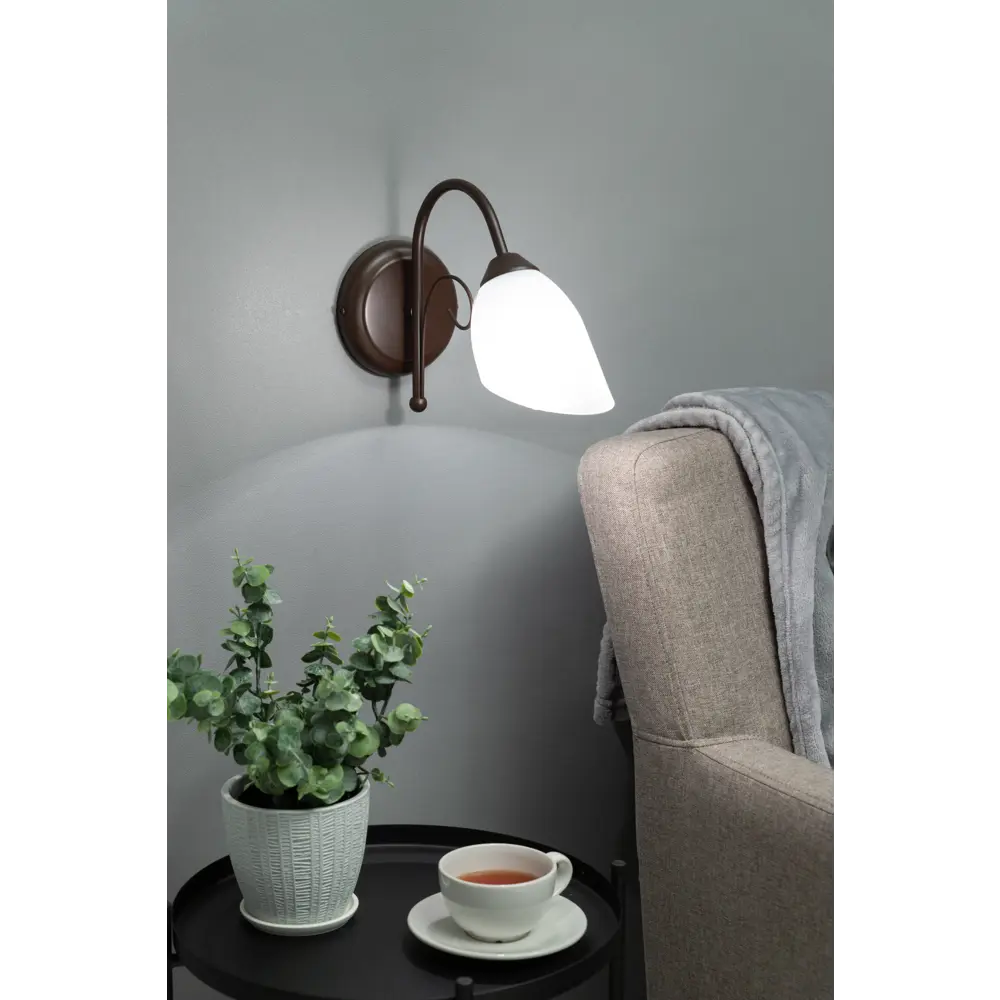 Настенный светильник бра Vitaluce Брауни 1 лампа 3м² Е14 цвет коричневый матовый STLM-2089614 - Вид №8