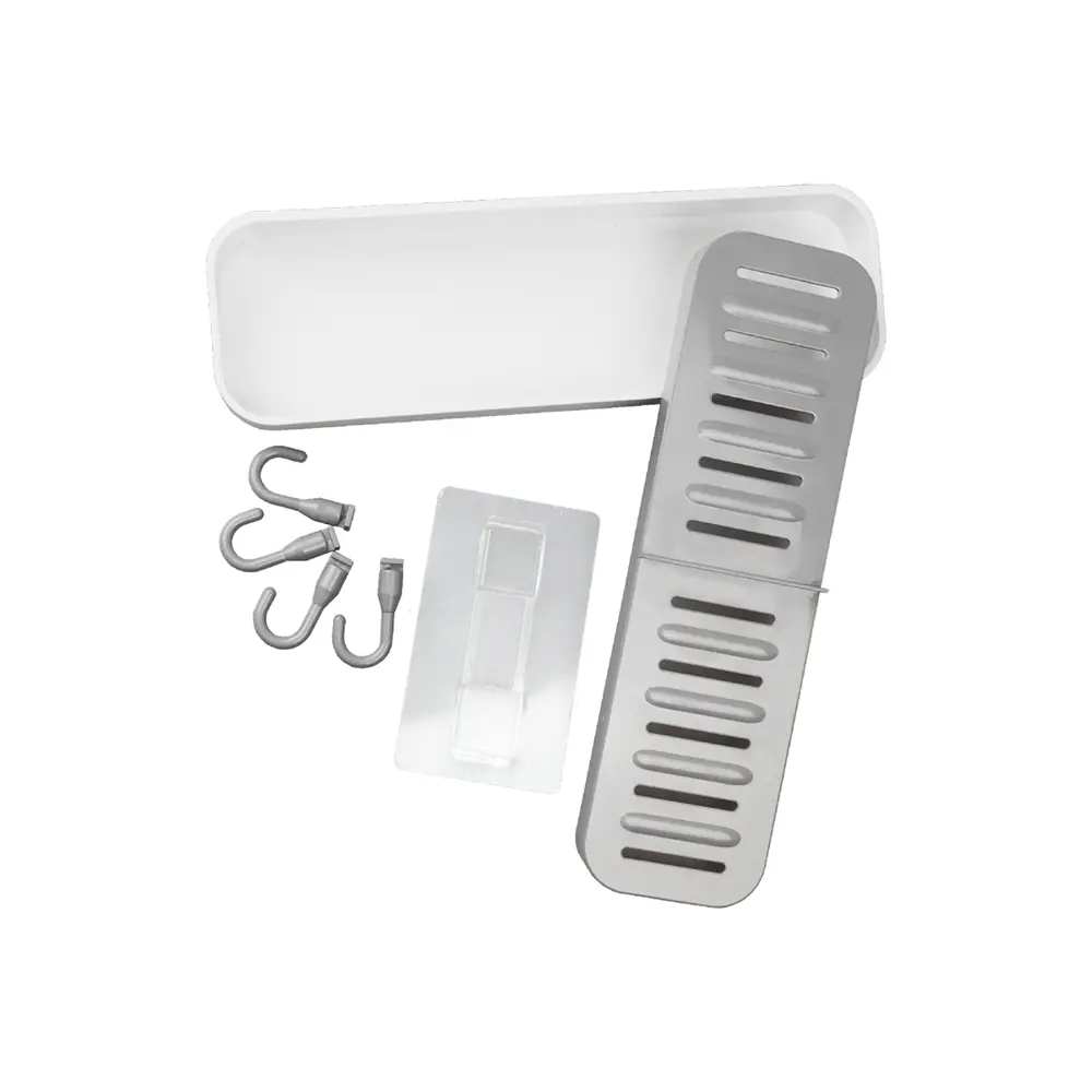 Полка 1-ярусная с крючком на липе навес light пластик белый Santreyd STLM-2156614 - Вид №3