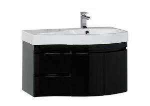 Тумба под раковину Aquanet Сопрано 95 R черный (2 дверцы 2 ящика)