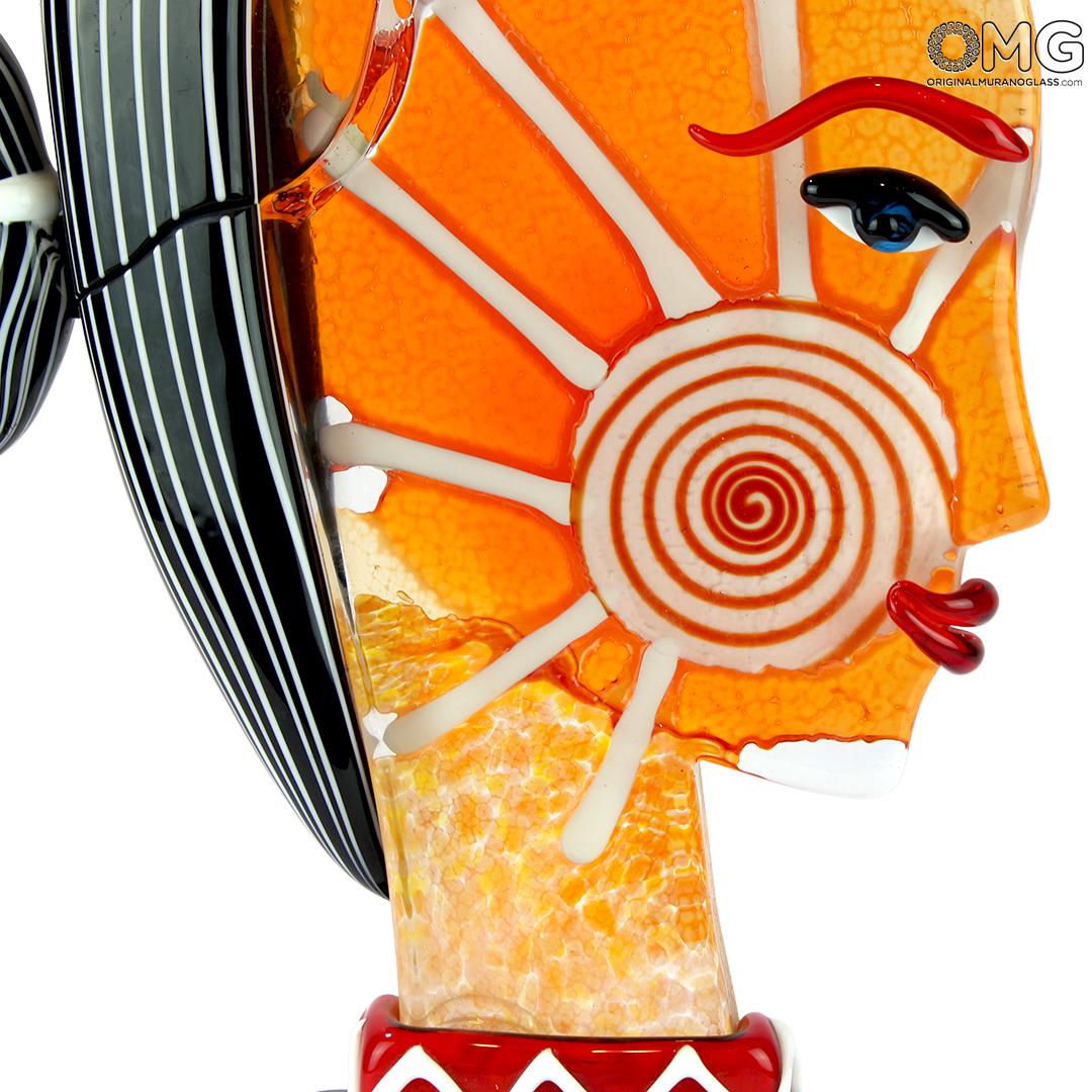 4721 ORIGINALMURANOGLASS Скульптура Голова Женщины с Солнцем - Pop Art - Original Murano Glass OMG 31 см PICASSO - Вид №1