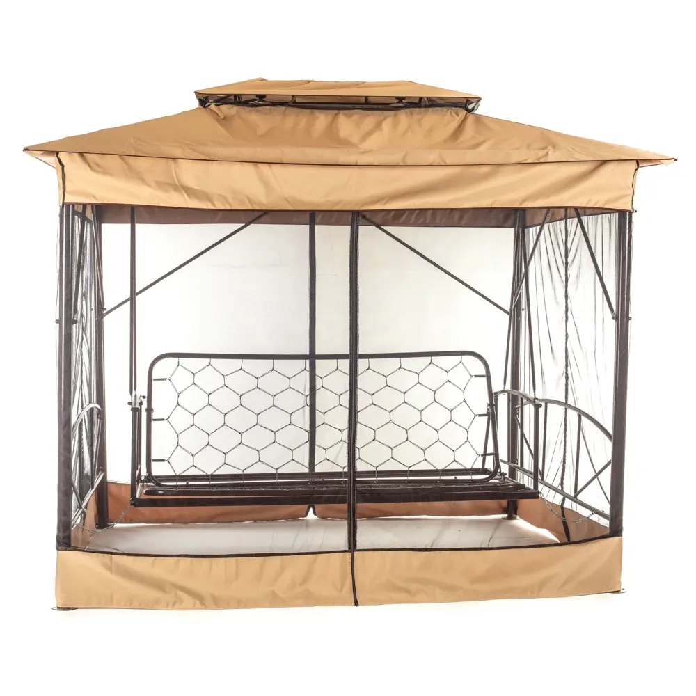 Качели-павильон садовые 4-х местные (до 280 кг) бежевый Santreyd с1027 STLM-2008852 - Вид №1