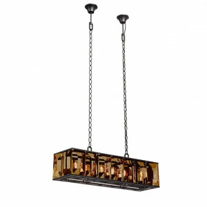 Подвесная люстра Vitaluce V5231-1/7 VITALUCE ДИЗАЙНЕРСКИЕ 328109 Черный;прозрачный;коричневый