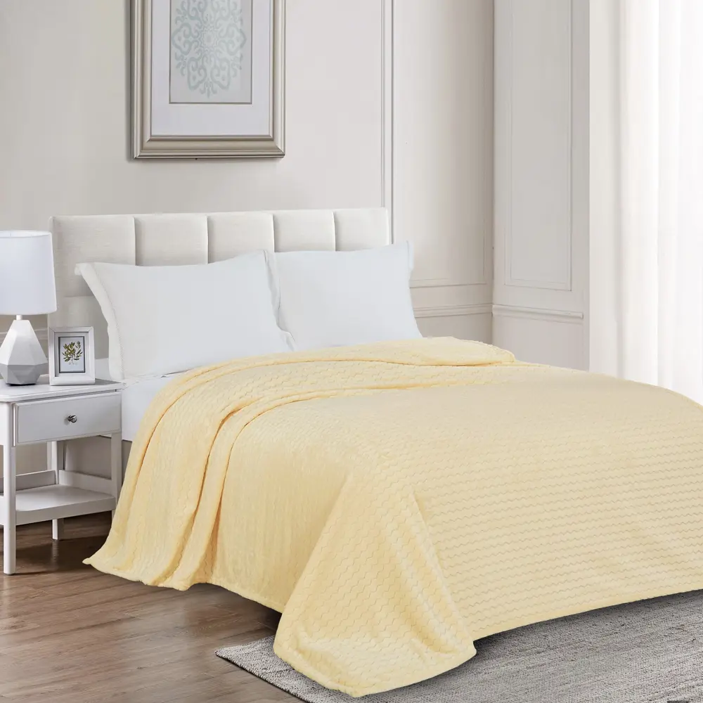 Плед Ivanna 150x200 см жаккард цвет ваниль СТОЛИЦА ТЕКСТИЛЯ STLM-2021707 - Вид №4