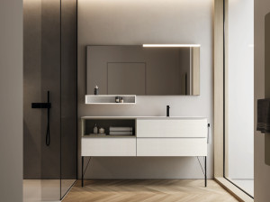 Напольный умывальник с зеркалом