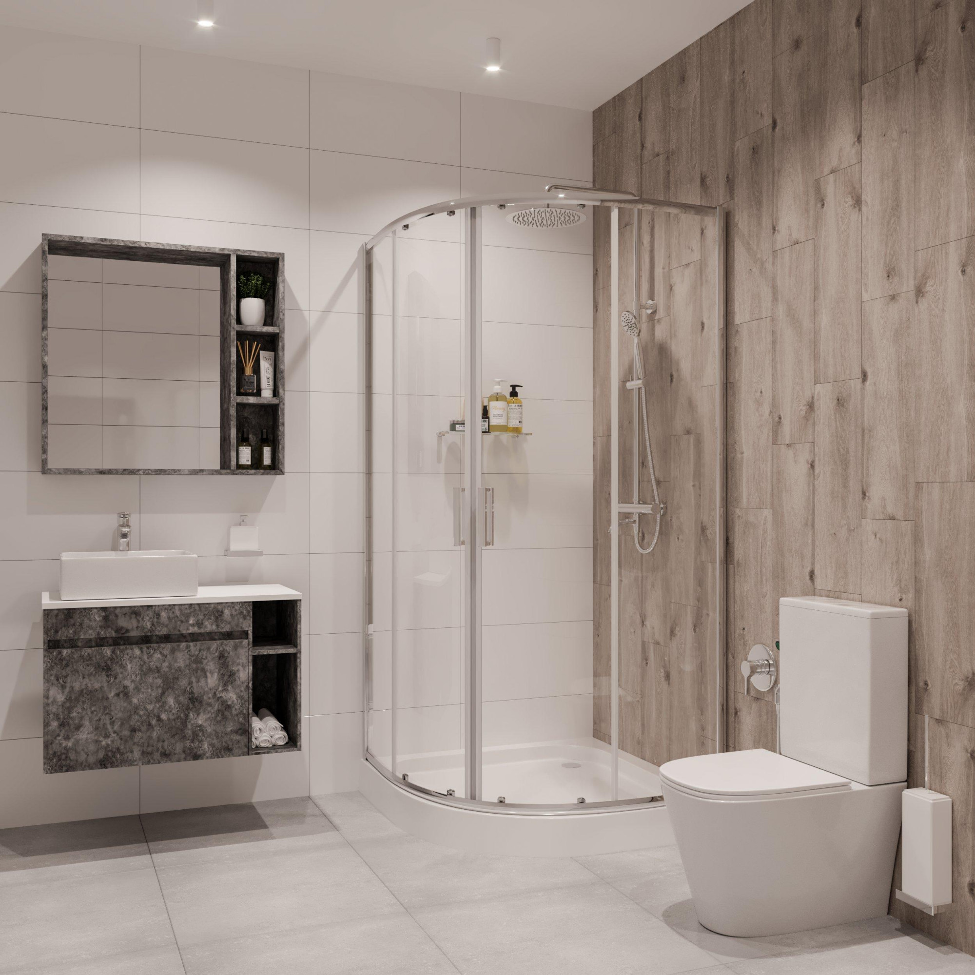 Душевое ограждение NG- 6607-08 (100*100*190) полукруг, двери раздвижные, 1 место Niagara Nova 66070811