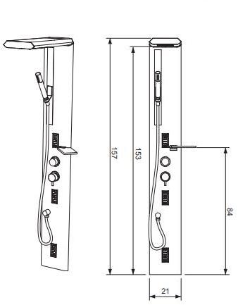 Gruppo Geromin Настенная душевая стойка из стали Quarantacinque sun-id-1441378 - Вид №1