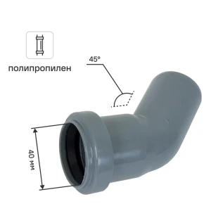Отвод Pro Aqua 40x45° полипропилен