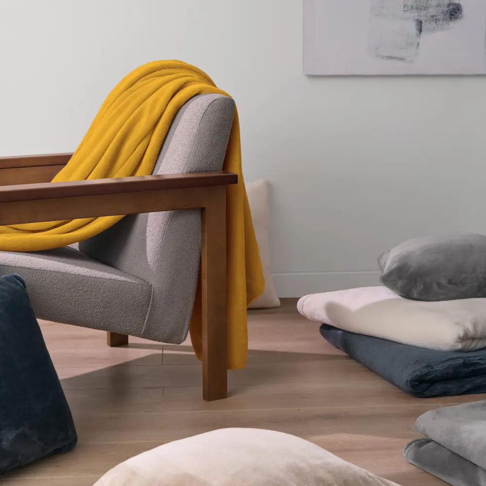 Плед KREAFORTA Flandria 200x220 см микрофибра цвет горчица STLM-2061751 - Вид №8