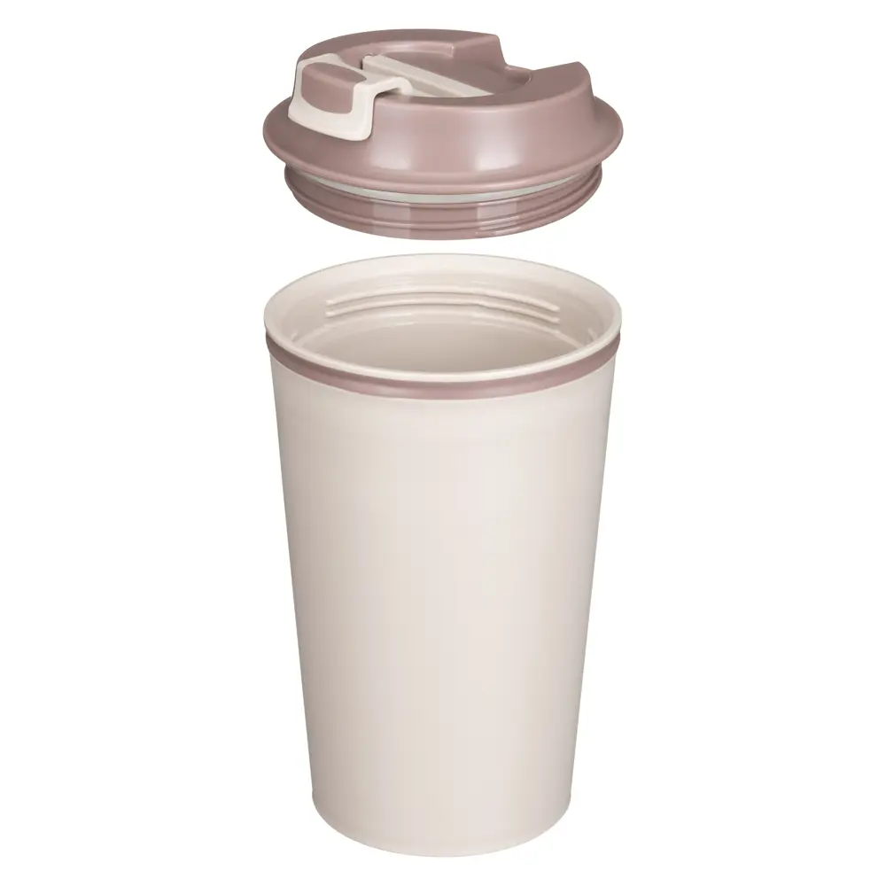 Термостакан 350 мл пластик клапан цвет светло-бежевый Santreyd STLM-2153635 - Вид №2