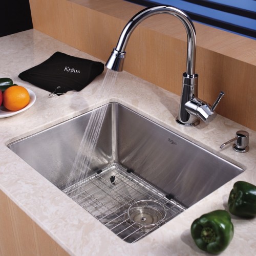KHU101-23-KPF2220SN-KSD33BN Накладная раковина на столешницу  прямоугольная Krausru 