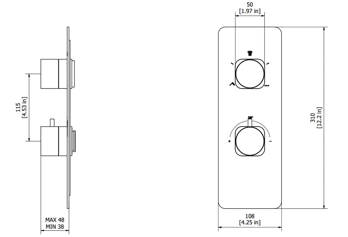 Термостатический смеситель для душа с переключателем IB Aqua ARCH-00059168 - Вид №2