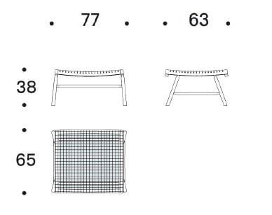 Подставка для ног из массива дерева и морской веревки Saba Italia SITAR ARCH-00084167 - Вид №5