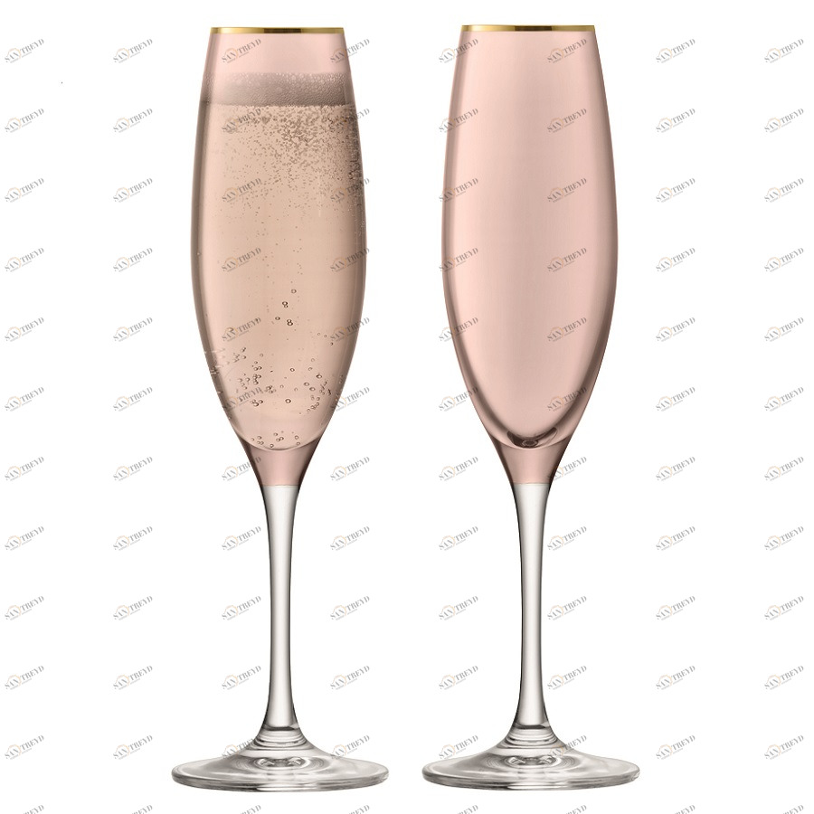 Набор из 2 бокалов флейт для шампанского 225 мл коричневый Sorbet LSA INTERNATIONAL SORBET 00-3863201 Прозрачный;розовый 