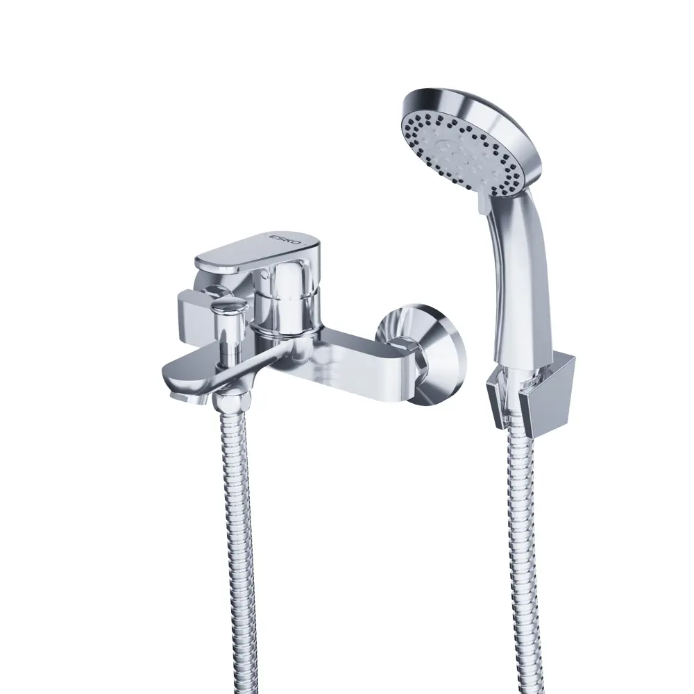 Смеситель для ванны Esko Dunedin однорычажный на ванну с лейкой и шлангом цвет хром STLM-2050254