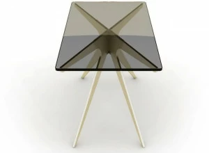 GABRIEL SCOTT Высокий прямоугольный журнальный столик из стали и стекла Dean