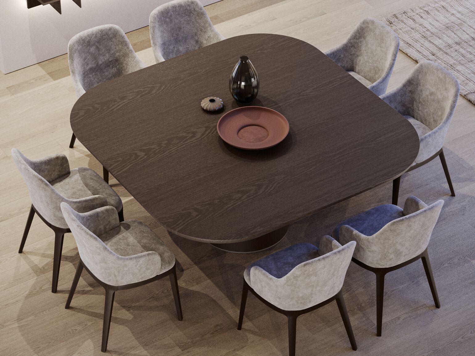 Квадратный стол из шпона Olivieri MR. BIG ARCH-00035658