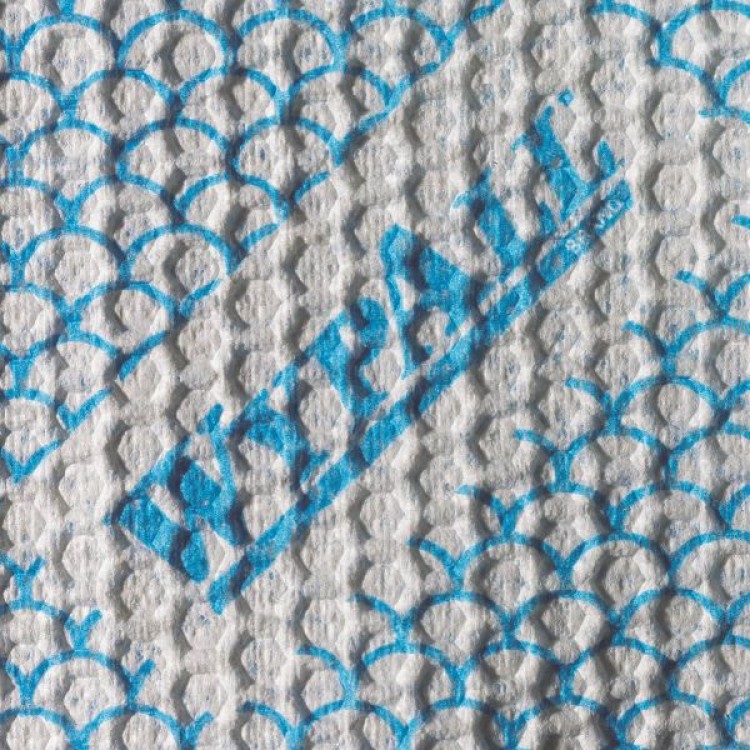 19139 Kimberly Clark Протирочные салфетки листовые Kimberly-Clark WypAll X80 Plus 19139 1-слойный 8 пачек по 30 листов, синий  - Вид №2