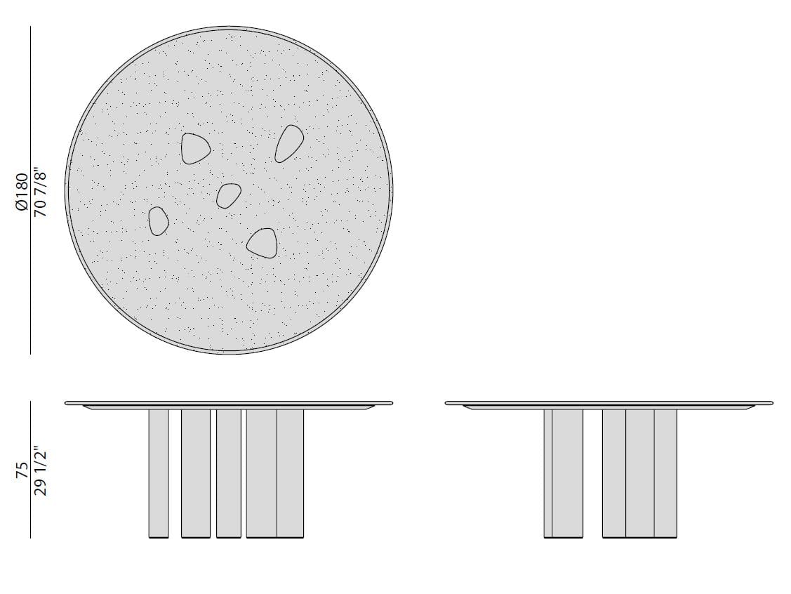 Круглый мраморный обеденный стол Porada двадцать четыре ARCH-00051855 - Вид №7