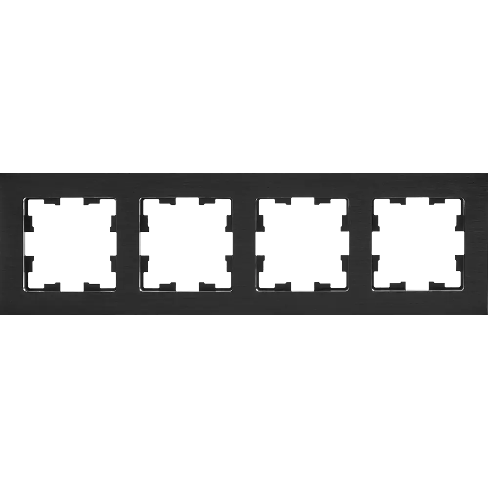 Рамка IEK Brite-4 для розеток и выключателей в черном металлическом исполнении 87761325 STLM-1108150