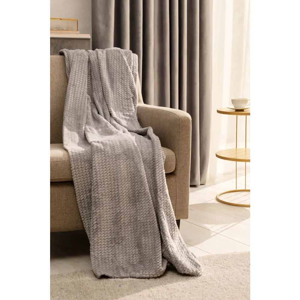 Плед микрофибра Comodo 220x240 см цвет серый Santreyd STLM-2091166 - Вид №3