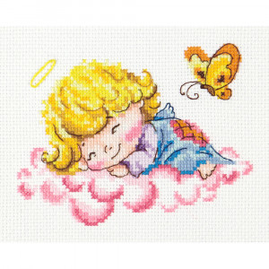 035-10 Милый ангелочек Набор для вышивания Чудесная Игла 14 х 10 см Чудесная игла