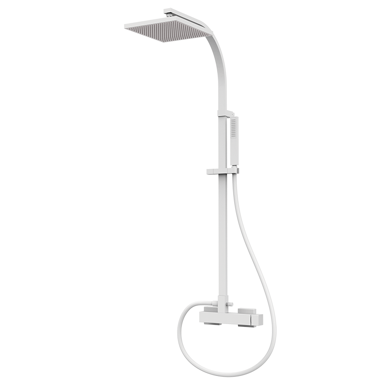 60467602 PREMIUM Белый смеситель для душа с колонкой Белый GRB MIXERS 