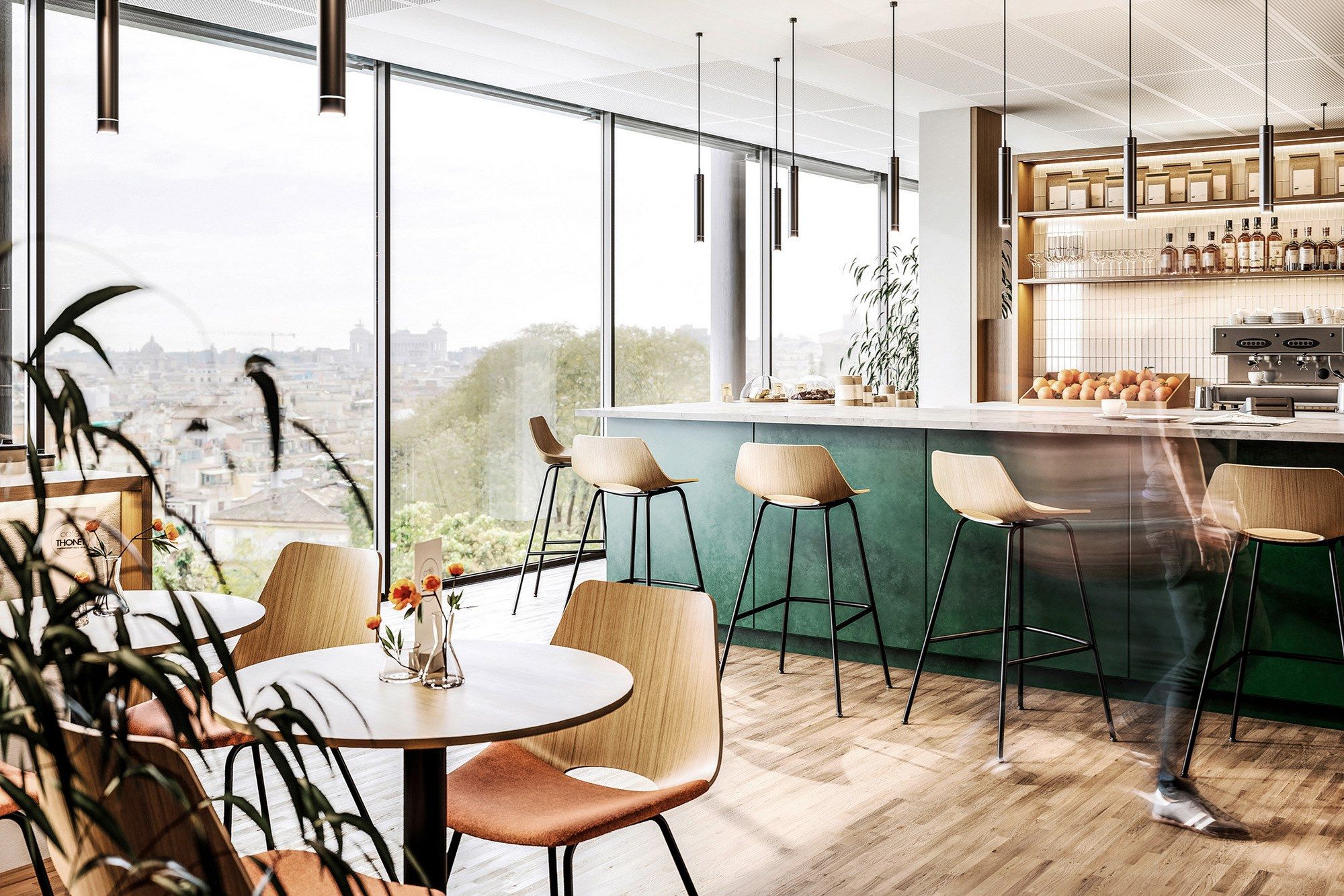 Высокий многослойный стул с подставкой для ног THONET S 661 ARCH-00119183 - Вид №2