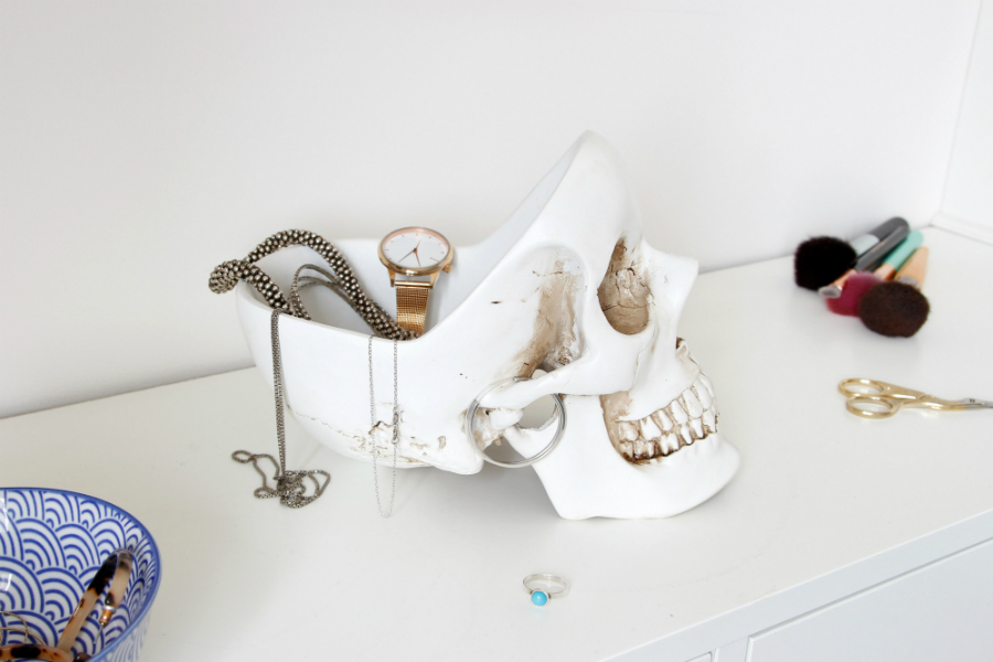 SK TIDYSKULL1 Органайзер для мелочей skull, белый Suck UK  - Вид №10