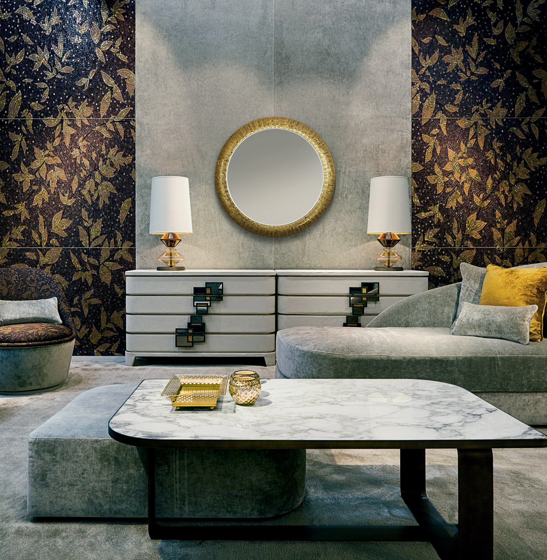 Круглое зеркало в рамке со встроенным освещением Sicis Fluxus ARCH-00131001 - Вид №2