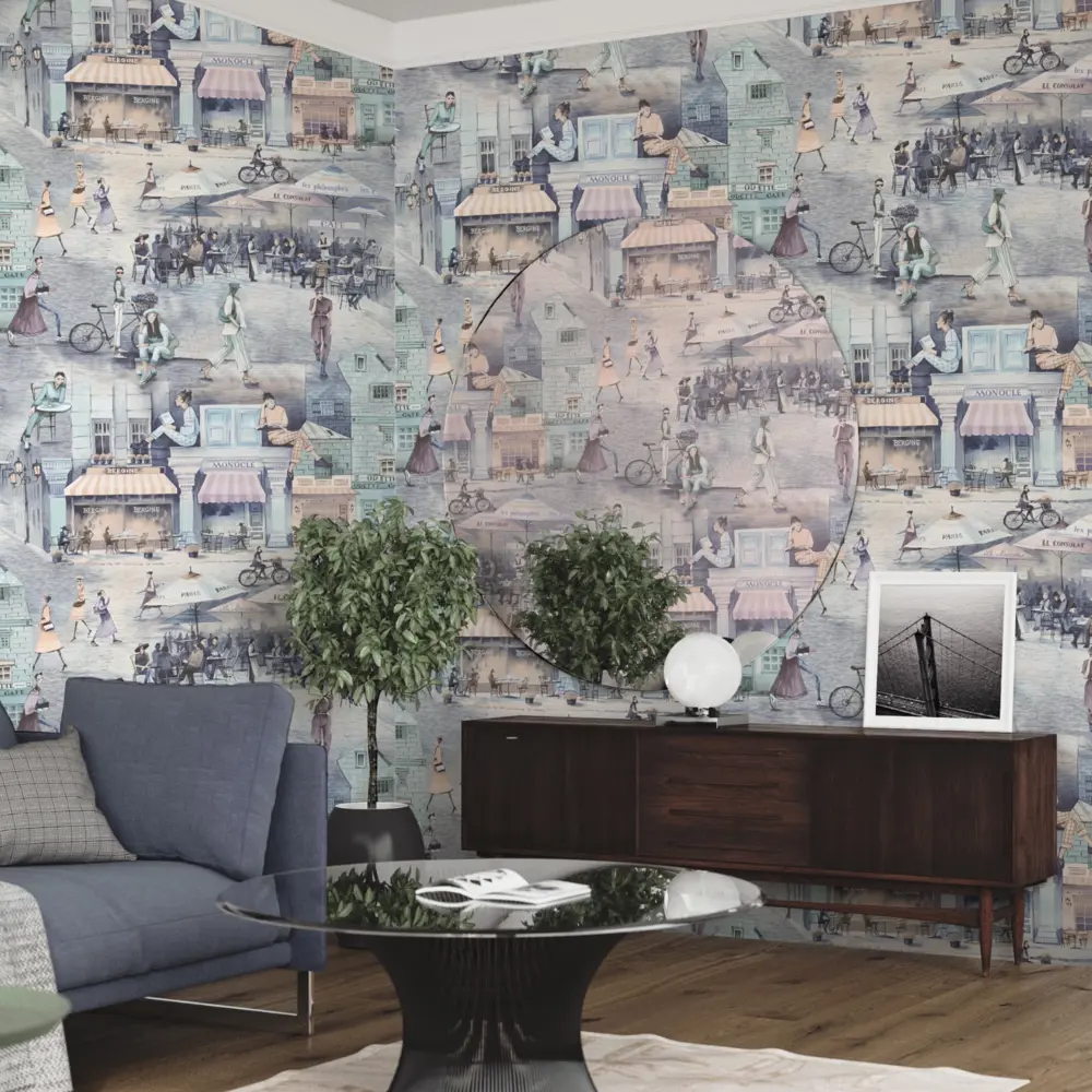 Обои флизелиновые Euro Decor Monocle зелёные 1.06 м 7092-04 83396646 STLM-2052037 - Вид №3