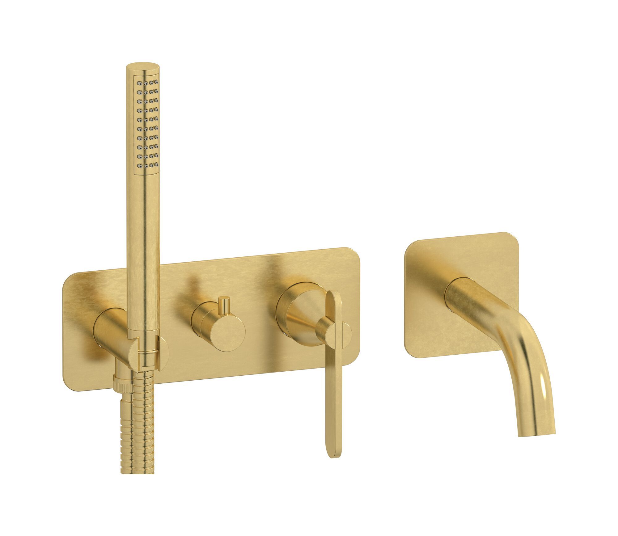 Настенный смеситель для ванны с 4 отверстиями и ручным душем IB Soho ARCH-00070482 - Вид №3