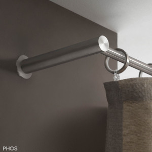 VS20-140E2400 Комплект карнизов: 240 см с 2 концевыми кронштейнами и 1 кронштейном в качестве центральной опоры (большое расстояние от стены) PHOS