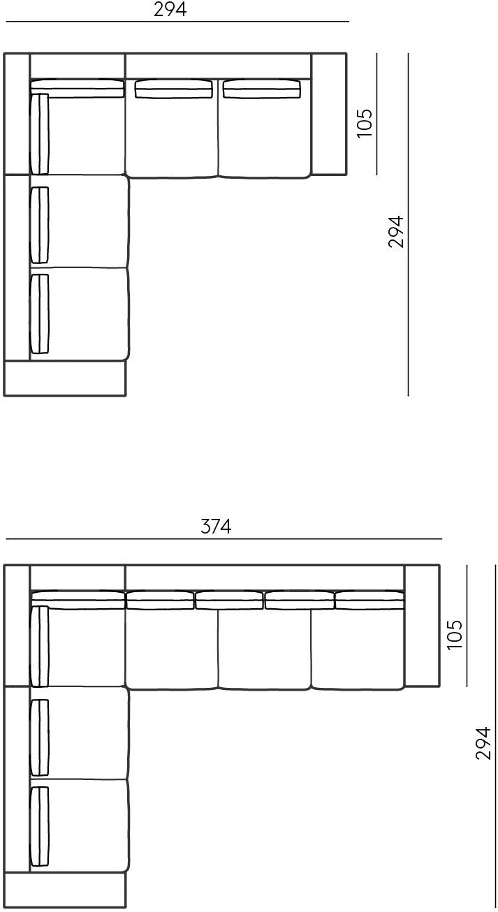 DE PADOVA Диван из ткани с шезлонгом sun-id-1381442 - Вид №7