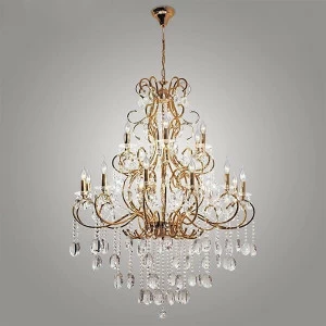 Люстра подвесная золотистая Bogates 252/18 Strotskis BOGATES ДИЗАЙНЕРСКИЕ, СВЕЧИ 00-3886981 Золото