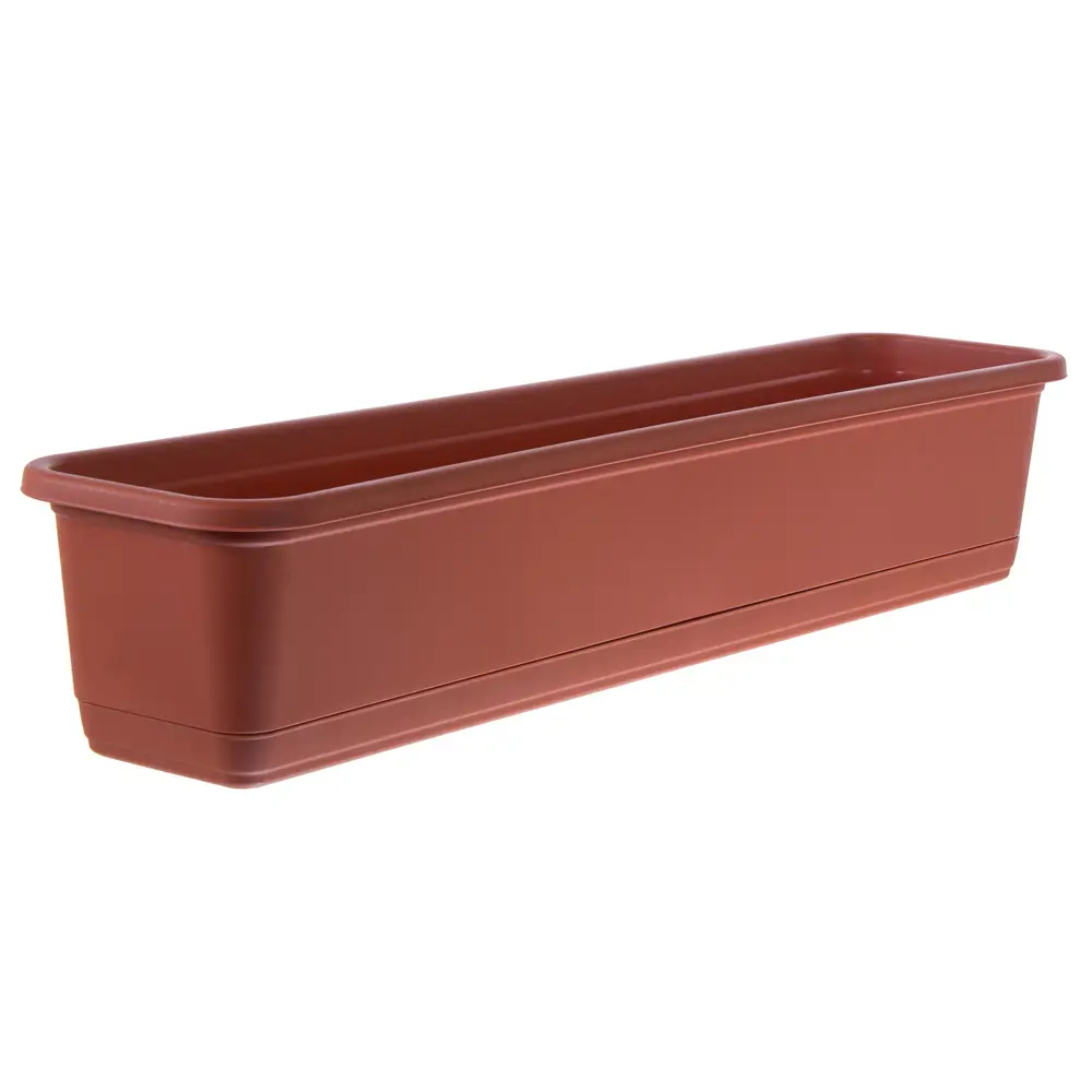 Ящик балконный терракот 80 см с поддоном, пластик Santreyd STLM-2115938
