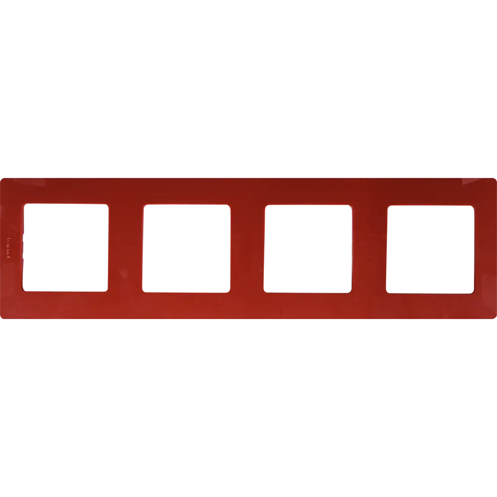 Legrand Etika: глянцевая рамка для 4 розеток в красном цвете 17356767 STLM-0008013
