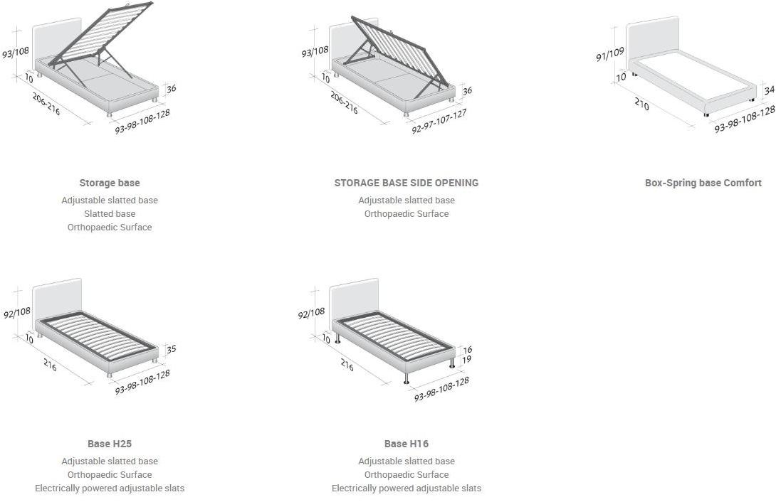 Flou Односпальная кровать со съемным чехлом Notturno sun-id-1377070 - Вид №1