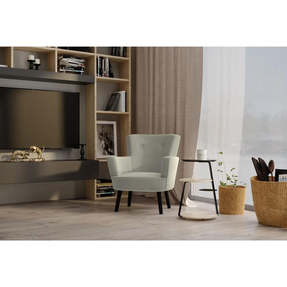 Кресло полиэстер Seasons Вилли 77x86x76 см цвет бежевый STLM-2109837 - Вид №2